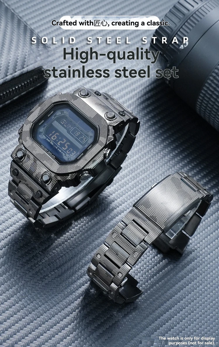 For Compatible with Casio G-SHOCK Giant G-Block GX-56BB GXW-56 Modified Camouflage Stainless Steel Strap Case Accessories