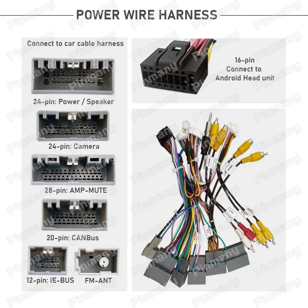 for 2016~2017 Honda Accord Install Aftermarket Car Android Radio Cable Power Wire Harness Connector CAN Bus TFT Driver Adapter