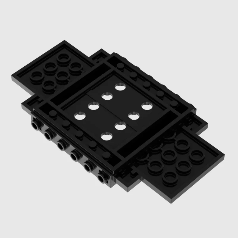 

Маленькие детали для конструктора MOC 65634: Основание для транспортных средств 6x12x1 с отверстиями, центральное утопленное отверстие 5x4, 6 шипов по бокам