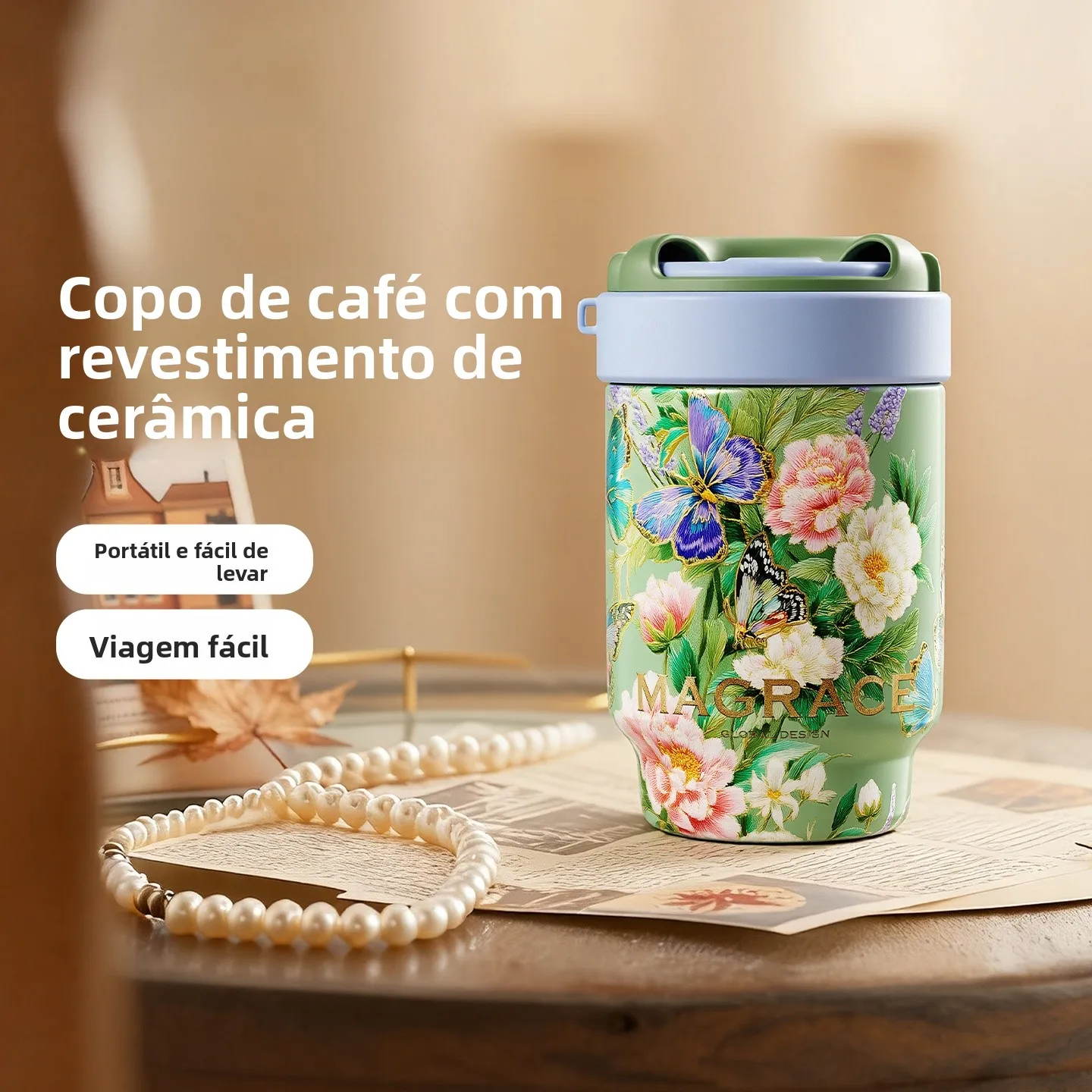 magrace-ceramic-insulated-coffee-cup-for-women-large-capacity-straw-lid-vintage-floral-design-double-wall-stainless-steel