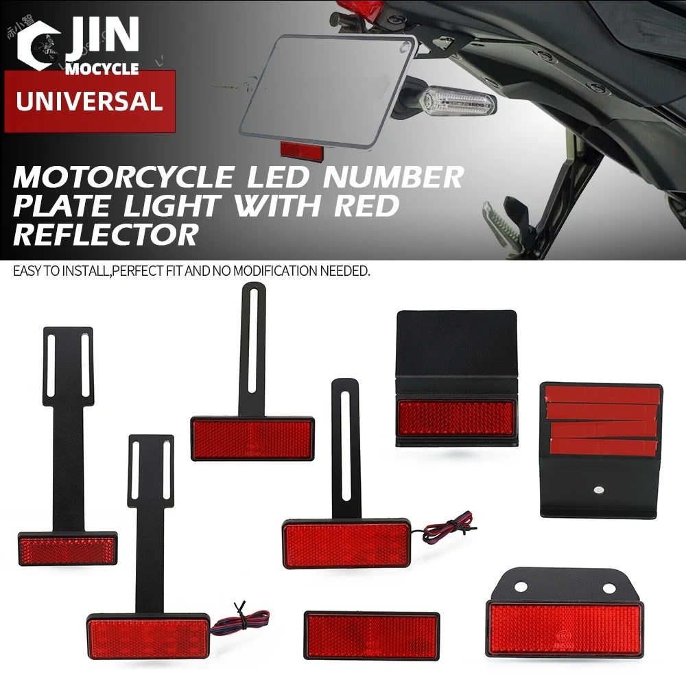 For Honda For BMW DUCATI License Plate Holder Parts Extend Tail Reflector Fender Eliminator Kit Universal Motorcycle Accessories