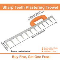 Sharp Tooth Plastering Trowel Tile Leveling Tool Professional Stainless Steel Cement mortar troughs for Floor and Wall Tiling