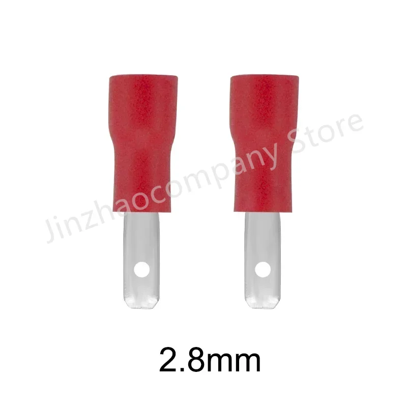 100/50/10pc Male Red blue yellow 2.8mm 4.8mm 6.3mm Insulated Electrical Crimp Terminal Spade Wire Connector Cable Wire Connector