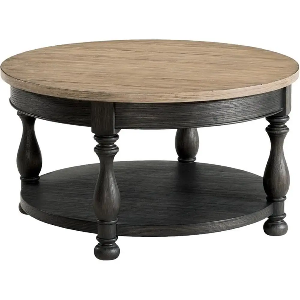 

Antique Oak and Matte Black Coffee Table