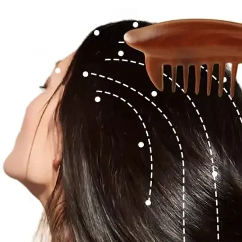 

Массажная расческа Meridian с пятью зубьями, безручная китайская иглоукалывающая расческа для головы, кровообращение, сандаловое дерево, расческа-меридиан для кожи головы