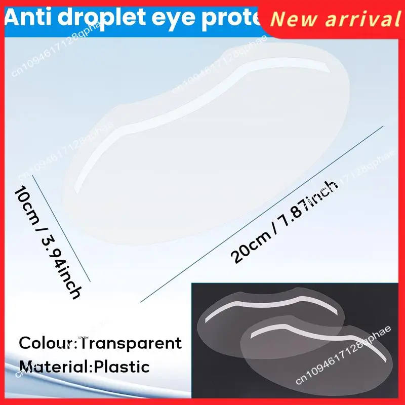 N89R 100 قطعة من البلاستيك الشفاف لرذاذ الشعر قناع درع العين واقي الوجه لصالونات التجميل وقص الشعر قناع حماية الوجه