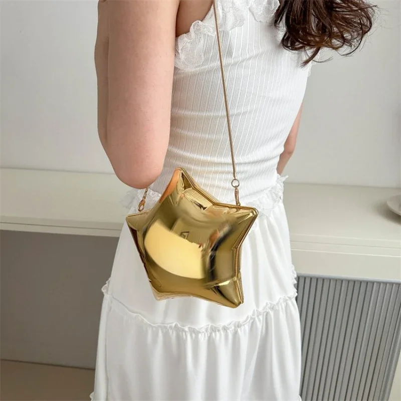 Metalowa gwiazda w kształcie solidnego łańcuszka modne torby Crossbody nowa MINI na ramię torba 2024 gorąca wyprzedaż darmowa torby przewozowe dla