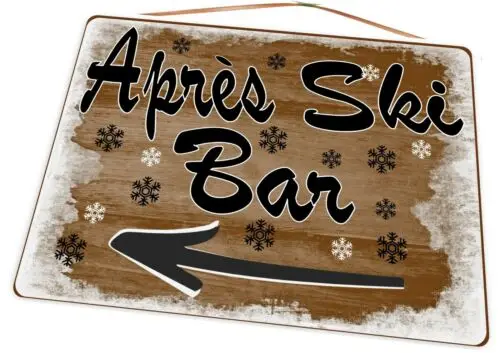 Vintage Après Ski Bar Skiing Sign  Retro Style Sign Kitchen Sign ski Sign