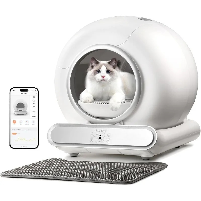 Automatic Cat Litter Box Toniepie Self Cleaning Ultra-Safe Protection APP Control Lower Entry Large Capacity for Multiple Cats