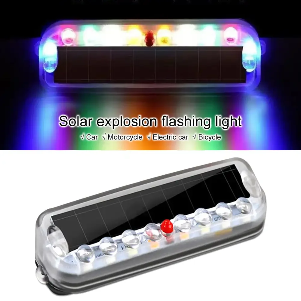 Solar Powered Anti Rear-end Security Light Car Warning Flashing LED Lights Auto Warning Signal Lamp Universal