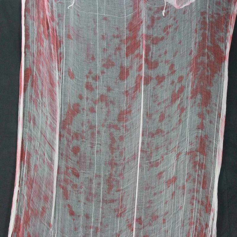 215x152cm Halloween Bloody Gauze Tablecloth Blood Stained Table Cover Halloween Party Scene Horror Decor DIY Haunted House Props
