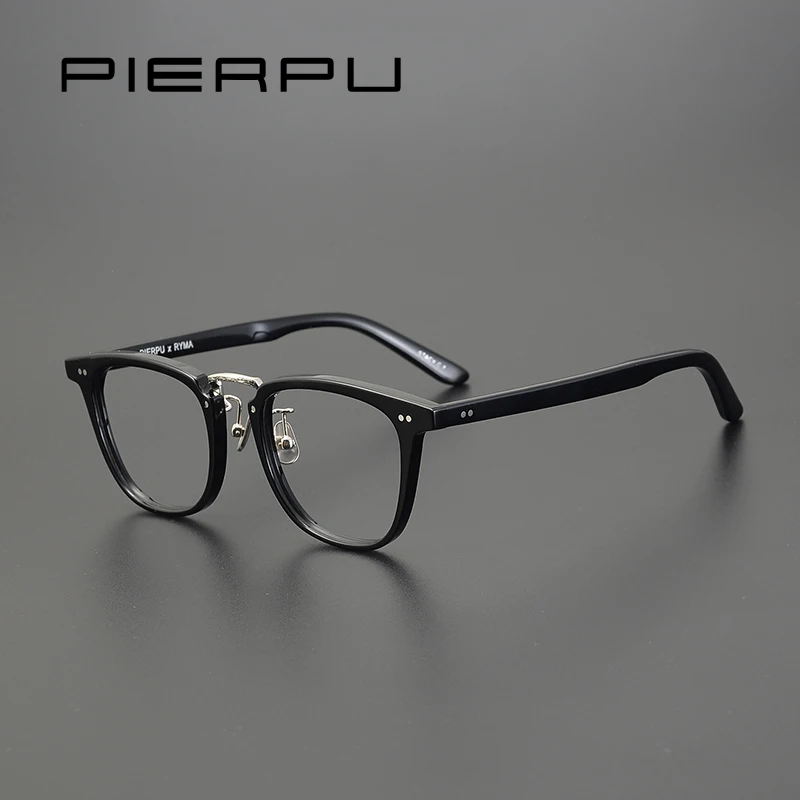 Japan Designer Square Men Optical Eyeglasses Frame YELLOWS Handmade Acetate Prescription Women Classical Clear Lens Glasses