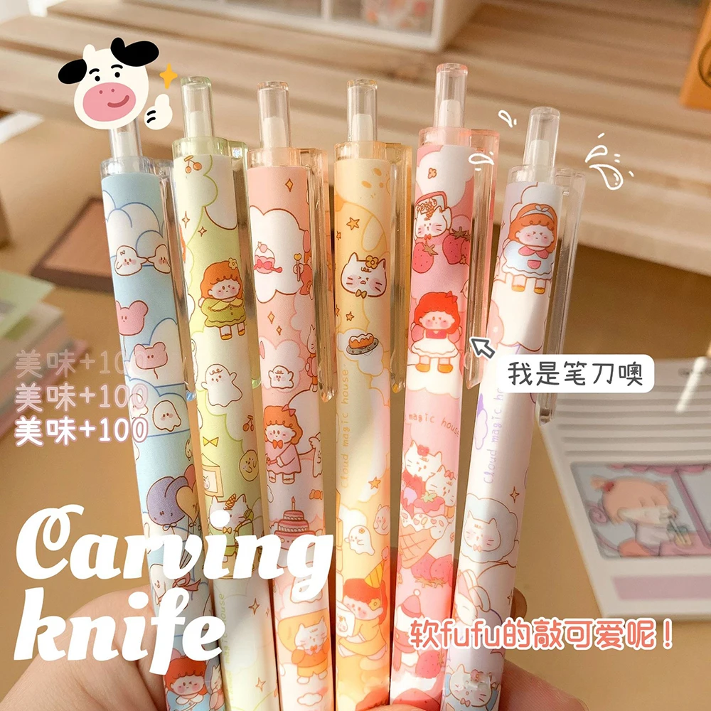 Cute Cartoon Press Pen Knife Precision Craft Stickers Scrapbooking Cutting Tools Portable Knife Carving DIY Craft Supplies