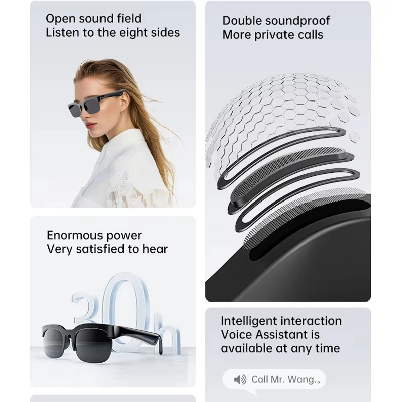 Lenovo NEW 8K 2400MP AI Smart Glasses Eyewear Bluetooth Conversation Translation Recording Listening To Music Smart Sunglasses image 6