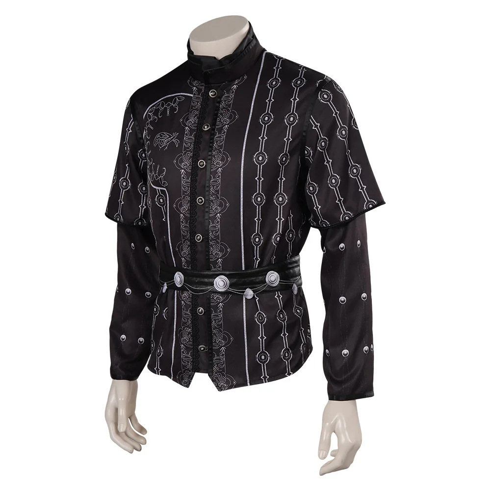 Jeu Baldur Cos Gate Cosplay Costume pour Hommes Adultes, Nette Black Top Belt, Roleplay Outfits, Halloween Carnival imbibé