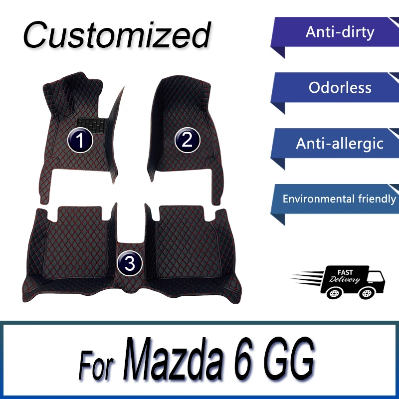 Customized Artificial Leather Car Floor Mat For Mazda 6 GG 2003 2004 2005 2006 2007 Protect Your Vehicle's Interior Accessory