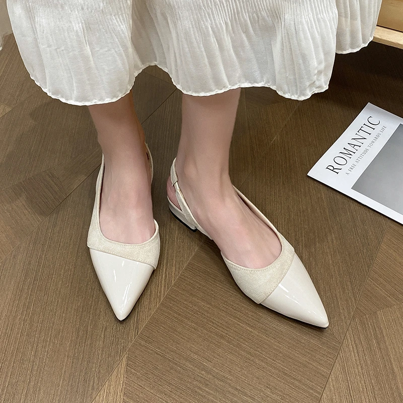 

Новые женские сандалии с закрытым носком, модные слипоны, элегантные уличные туфли на низком каблуке