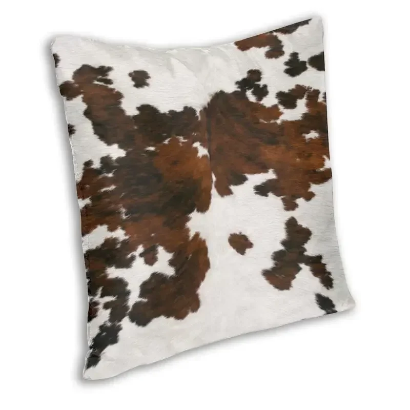 غطاء وسادة حديث من الفراء الصناعي من جلد البقر ، غطاء وسادة جلد جلد نمط إخفاء الحيوانات ، طباعة وسادة رمي ، ديكور #2