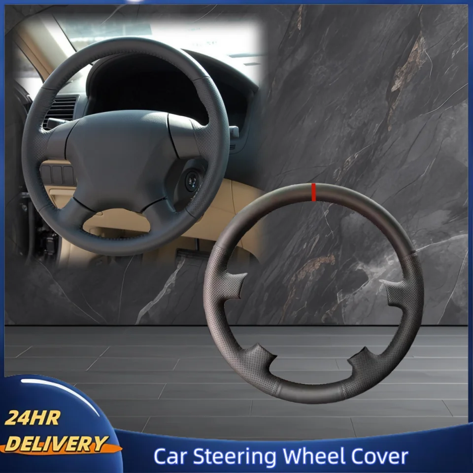 

DIY Hand-stitched Microfiber Leather Steering Wheel Cover For Honda Accord 7 Odyssey Elysion EX V6 2003 Car Accessories