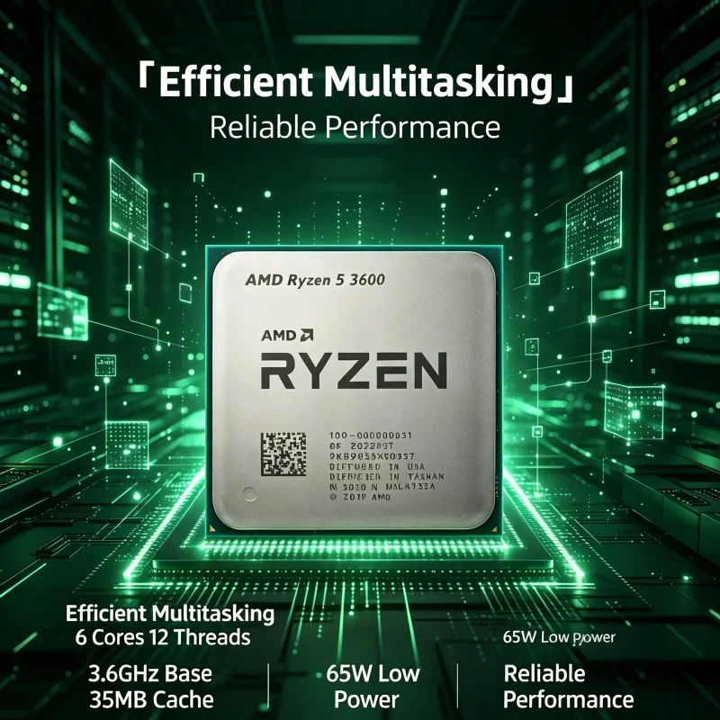 Processador Desktop B550 AM4 CPU R5 3600 6 Núcleos 12 Threads 3.6GHz 7nm 65W 32MB L3 para Upgrade de PC Gamer