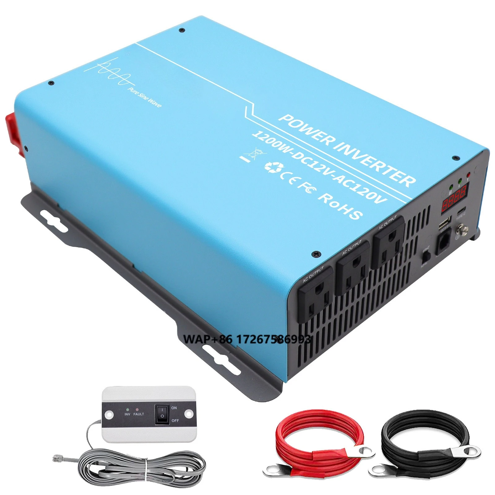 

12V/24V/110V DC to 120V/230V/240V AC 1200W Pure Sine Wave Solar Inverter 12V to 220V Solar Hybrid Inverter Inverter Converter