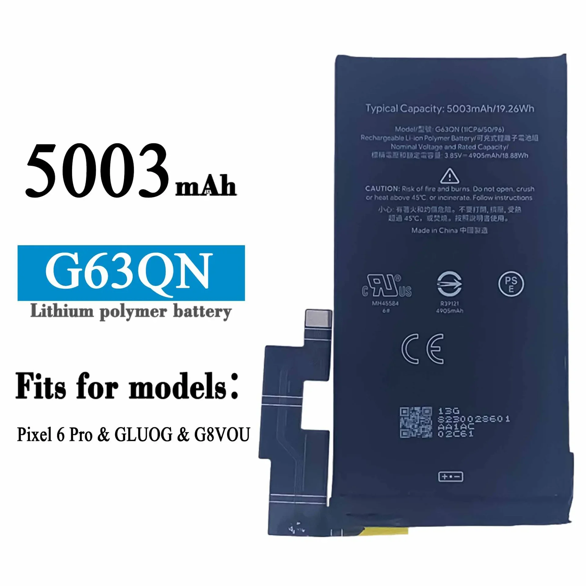 

G63QN Replacement Battery For HTC Google Pixel 6 Pro GLUOG G8VOU 5003mAh High Quality Phone Large Capacity New Bateria