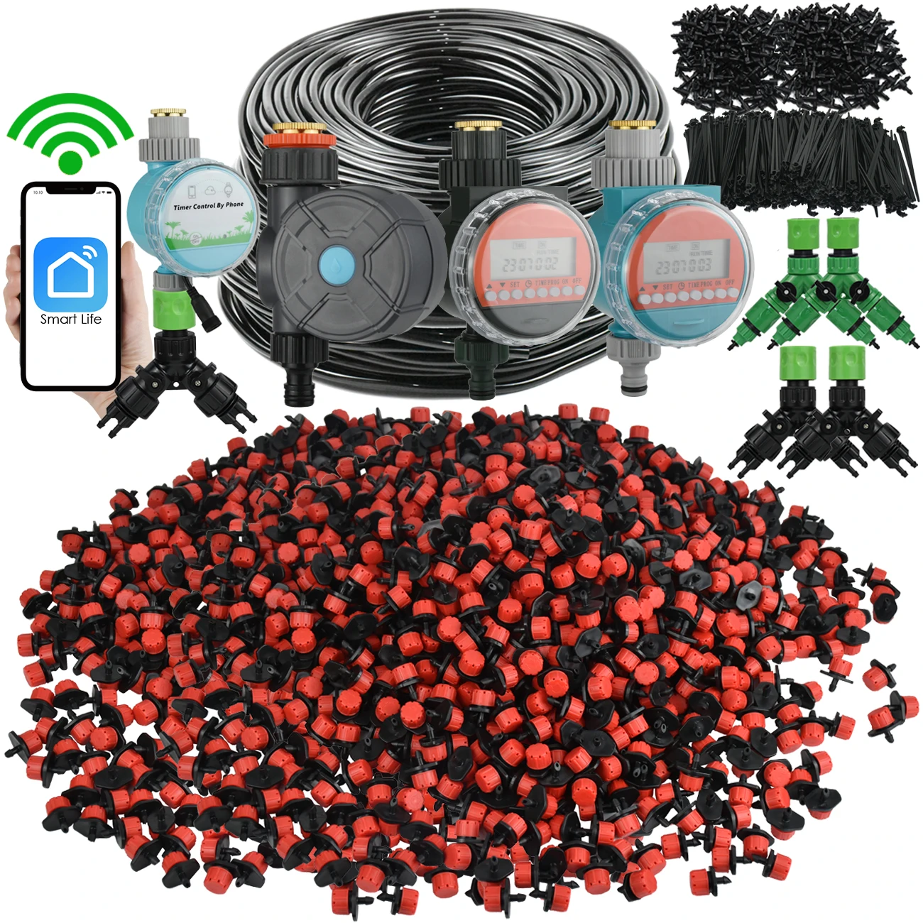 

Sprycle 5-50M Automatic Garden Drip Irrigation Watering System Kit Adjustable Nozzles 1/4'' pvc Hose Adapter Vegetables Flowers