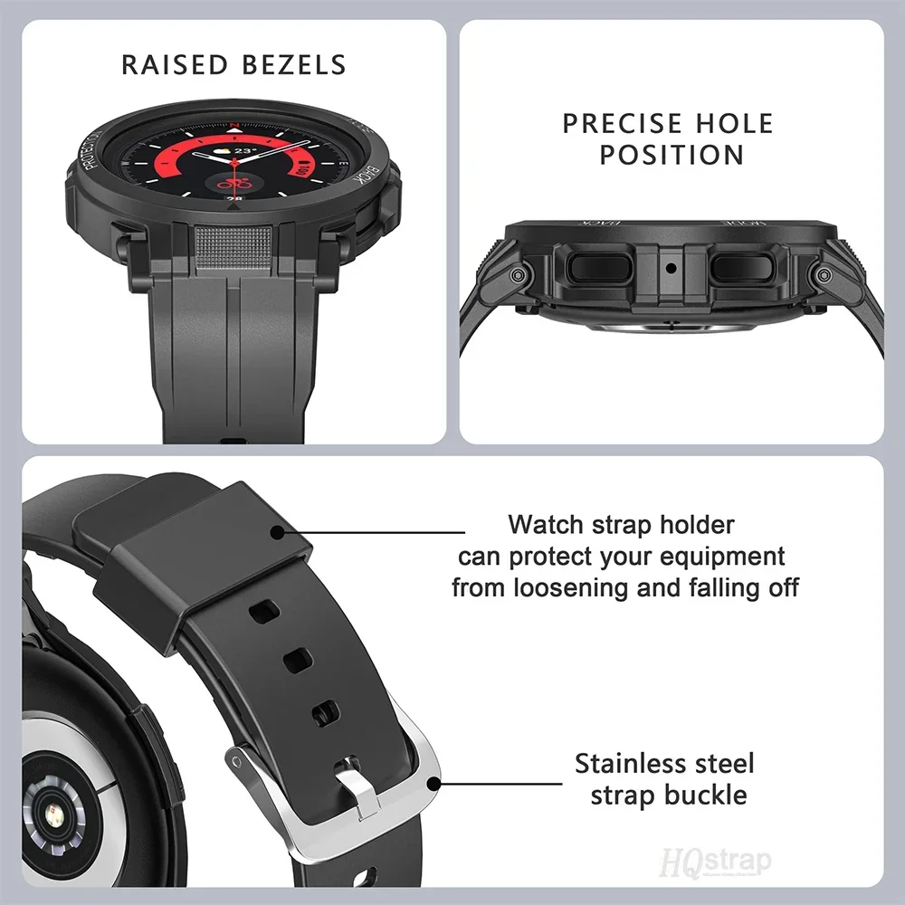 2023 Latest Silicone Strap Case for Samsung Galaxy Watch 5 Pro 45mm Belt ForGalaxy Watch5  4 40mm 44mm Band Bracelet Accessories