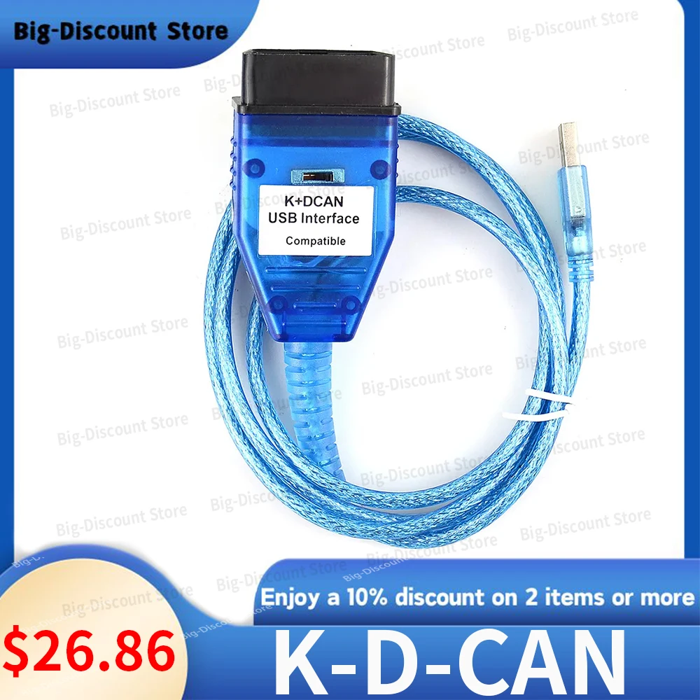 

Diagnostic TOOLS For B-M-W IN-PA Switch K+DCAN USB Interface For BMW IN-PA E46 Ediabas K D CAN OBD2 Code Scanner FT232RL OBDII