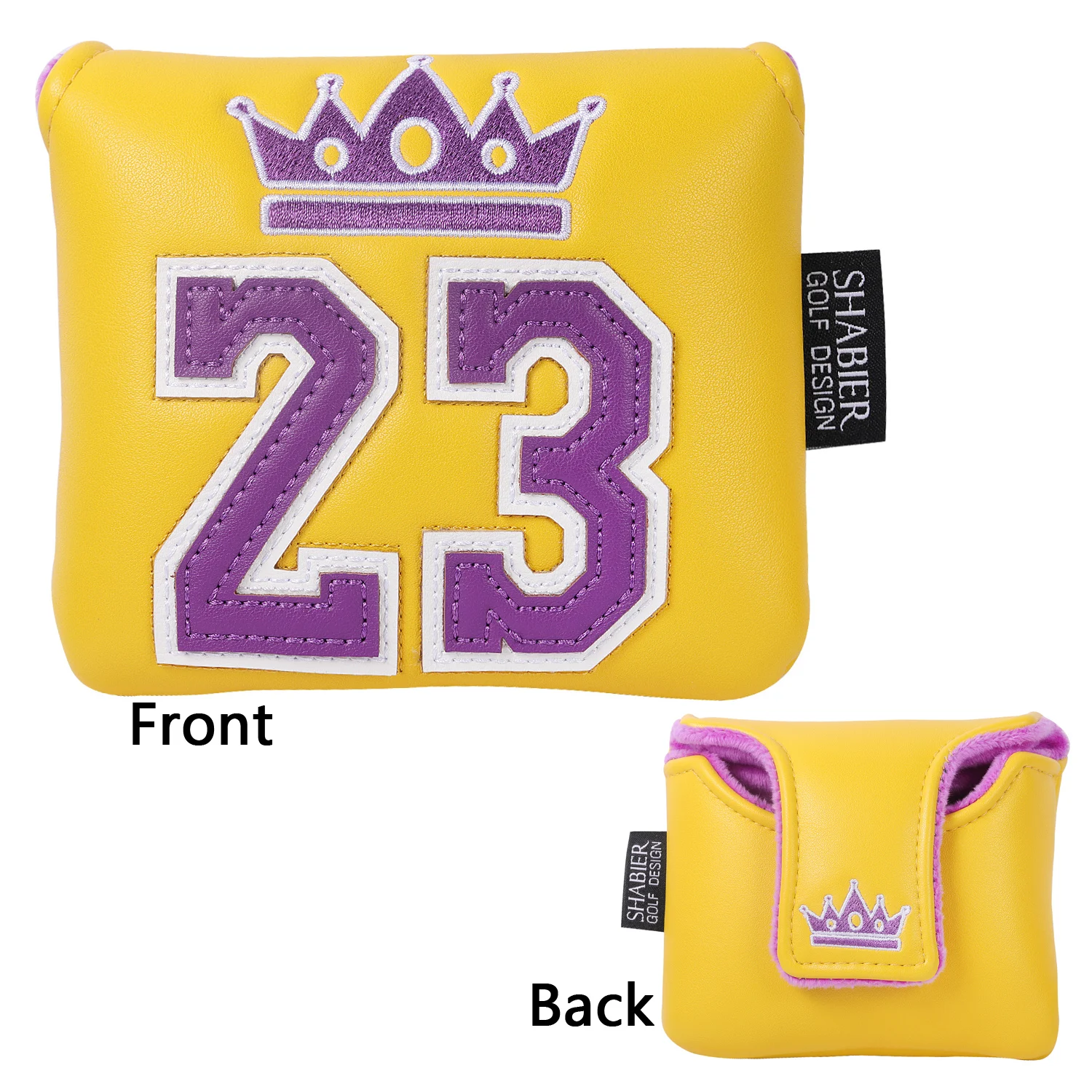 Premium PU Leather Sports Jersey Style Applique Number Embroidery Golf Club Headcover Square Large Mallet Putter Cover