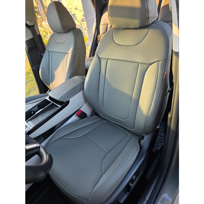 Maßgefertigte Autositzbezüge Zubehör für 5 Sitze Speziell für Hyundai Ix35 Tucson Santa Fe Komplettset Hochwertiges Leder – Detail 14