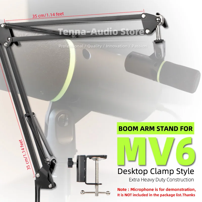 Holder Mic Stand Part Compatible With Shure MV6 MV 6 USB Scissor Table Desk Microphone Boom Arm Support Desktop Suspension Mount