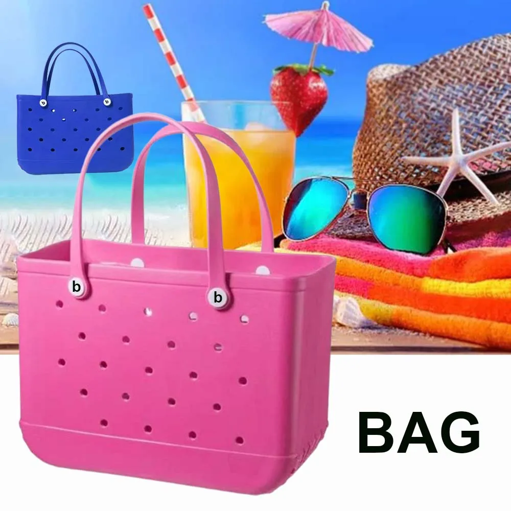 

X-Large Fashion Bogg Beach Bag Summer Tote Baskets Easy Wash Large Capacity Mommy Diaper Storage Bags for Picnic EVA Summer Bags