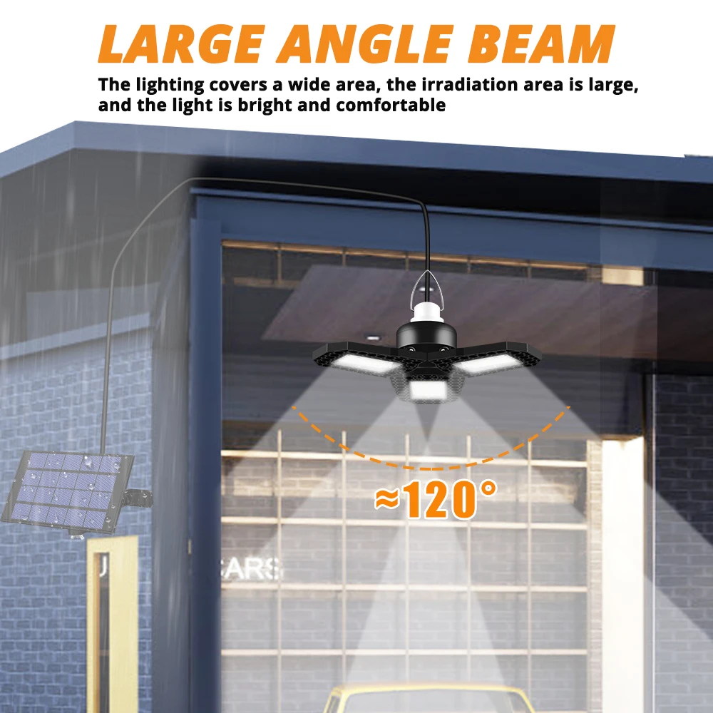 Imagem -06 - Luminária Solar Grande Angular com Cabo Adequado para Quintal Jardim Ambientes Internos e Externos Lâmpada Solar com Iluminação
