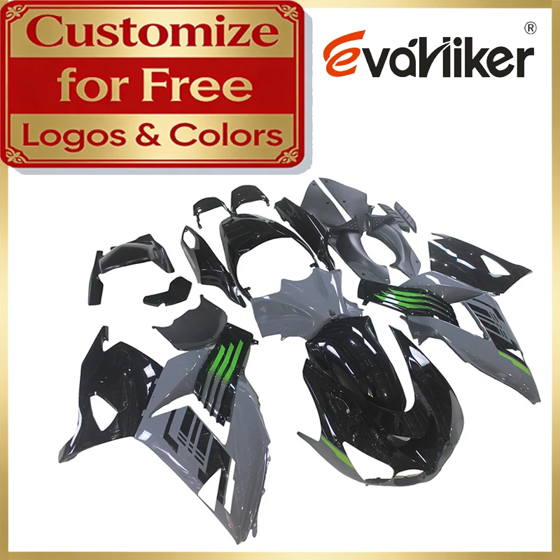 

Полный комплект обтекателей из АБС-пластика для ZX14R 2006-2011, ZX1400, серо-черный, настраиваемые цвета
