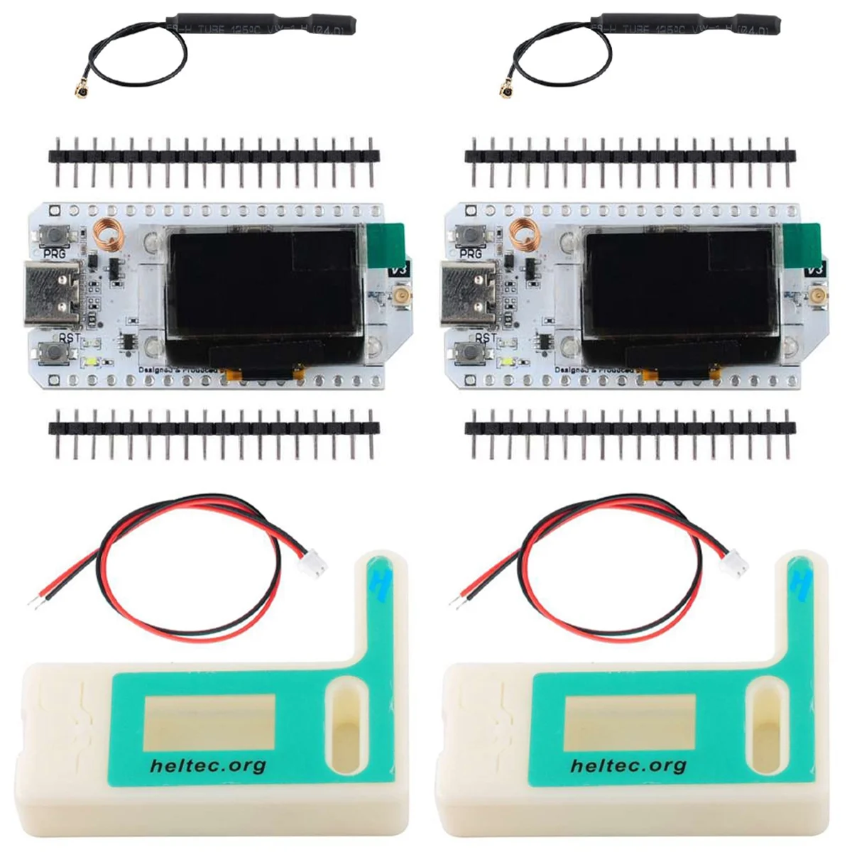 AT87-H ELTEC AUTOMATION 2Sets SP32 LoRa V3 Development Board SX1262 0.96 Inch OLED Display BT+WIFI Lora Case Kit for Arduino, 86