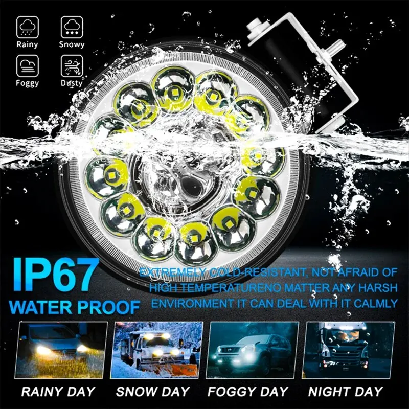 4inch RGB 12V 24V LED Work Light Bar for Car Motorcycle Spot Off Road 4x4 Truck SUV Boat ATV Tractor Headlight Driving Lights