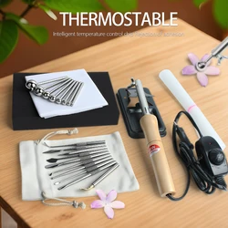 DIY Flower Making Tools Fabric Flower Ironing Machine Ironing Ironing Tool Set Adjustable Temperature Ball Spatula (EU Plugs))