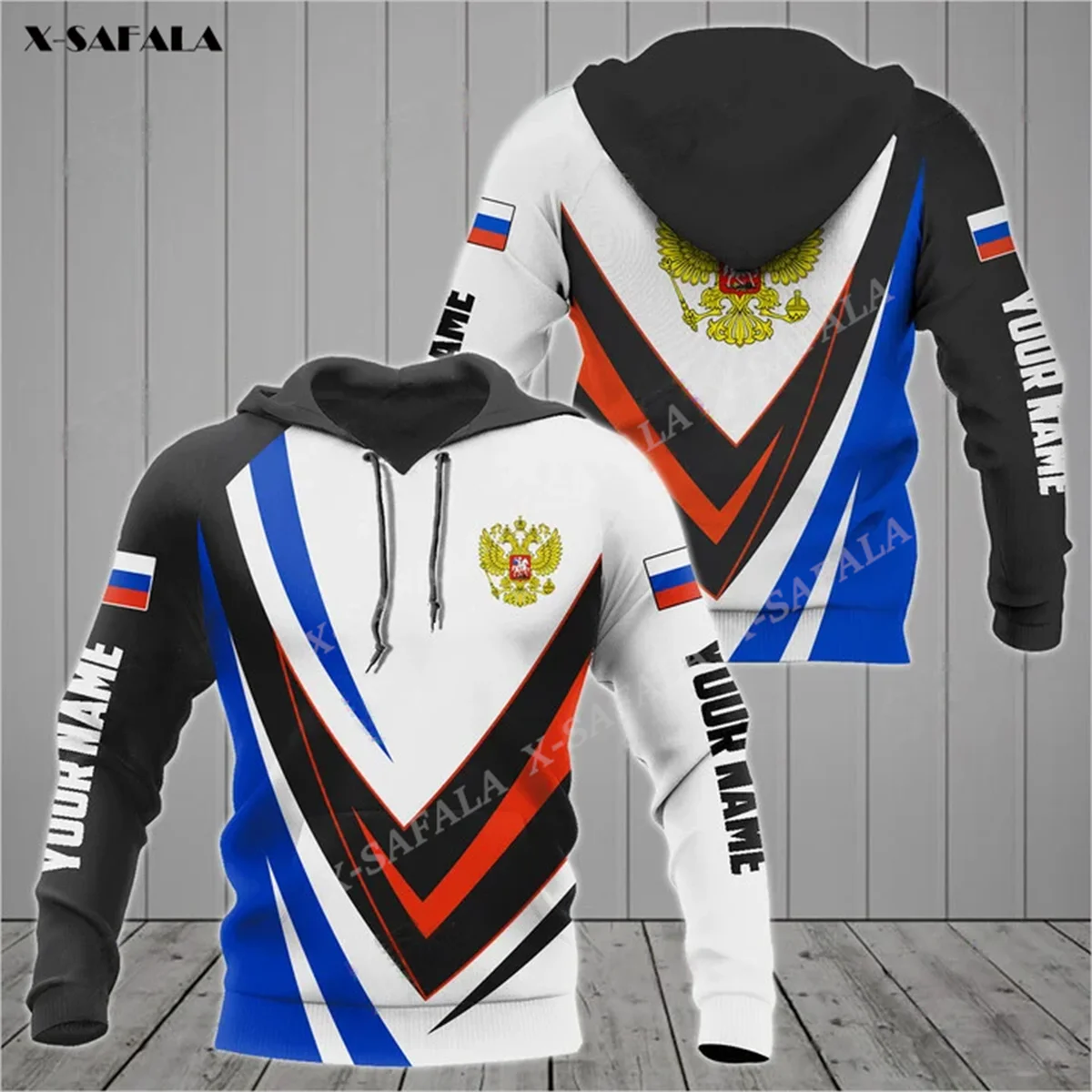 RUSSIA COAT OF ARMS CYBER FORM Flag 3D Print Zipper Hoodie Men Pullover Sweatshirt Hooded Jersey Tracksuits Outwear Coat