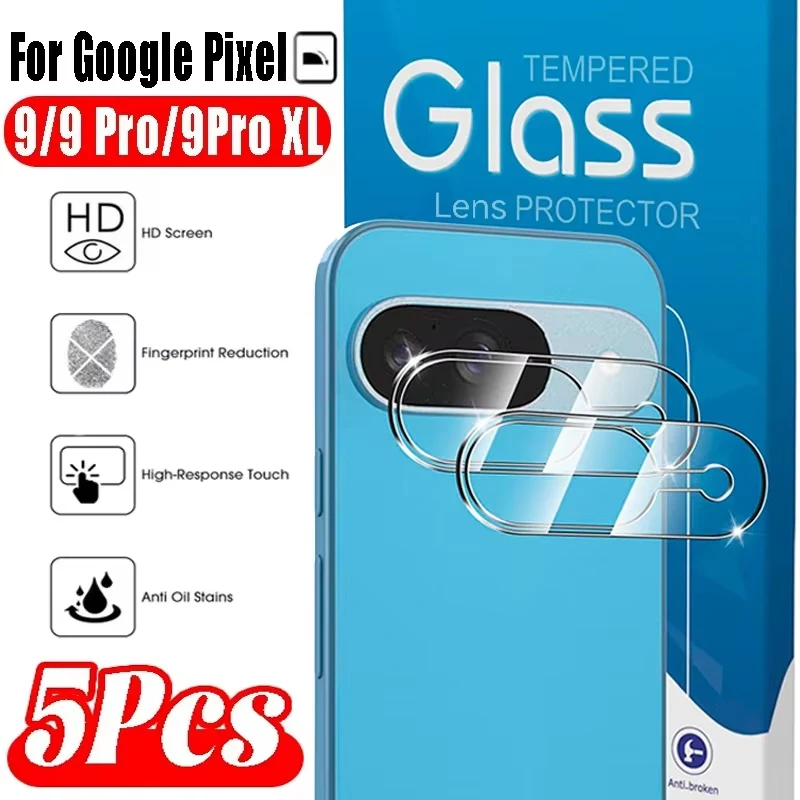 Película protectora de vidrio templado para lente de cámara, cubierta protectora transparente antiarañazos para Google Pixel 9 Pro Pixel 9 Pro XL HD