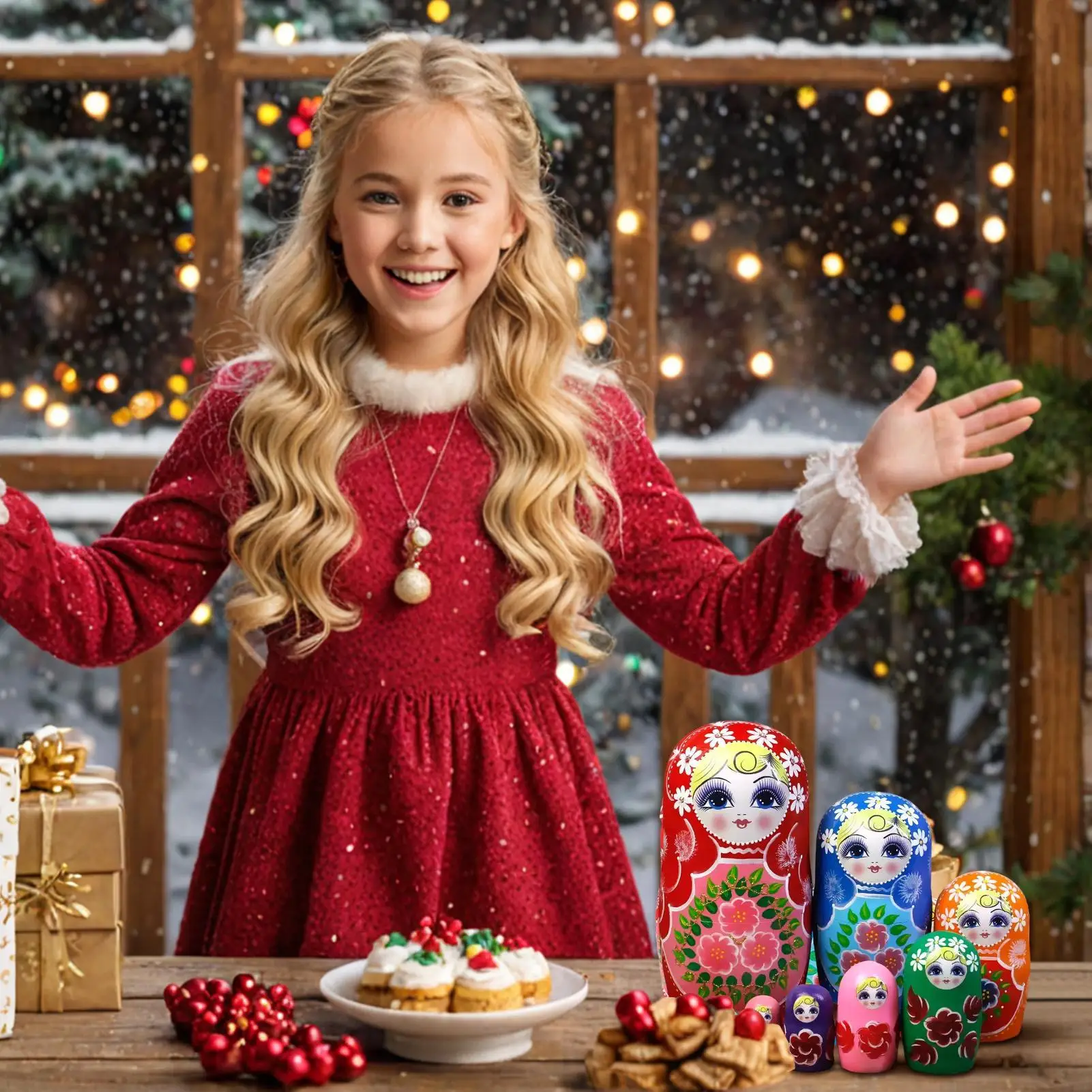 Bambole di nidificazione matrioska russe dipinte a mano a 10 strati Giocattolo educativo in legno per bambini che imparano lo smistamento Divertimento regalo di compleanno