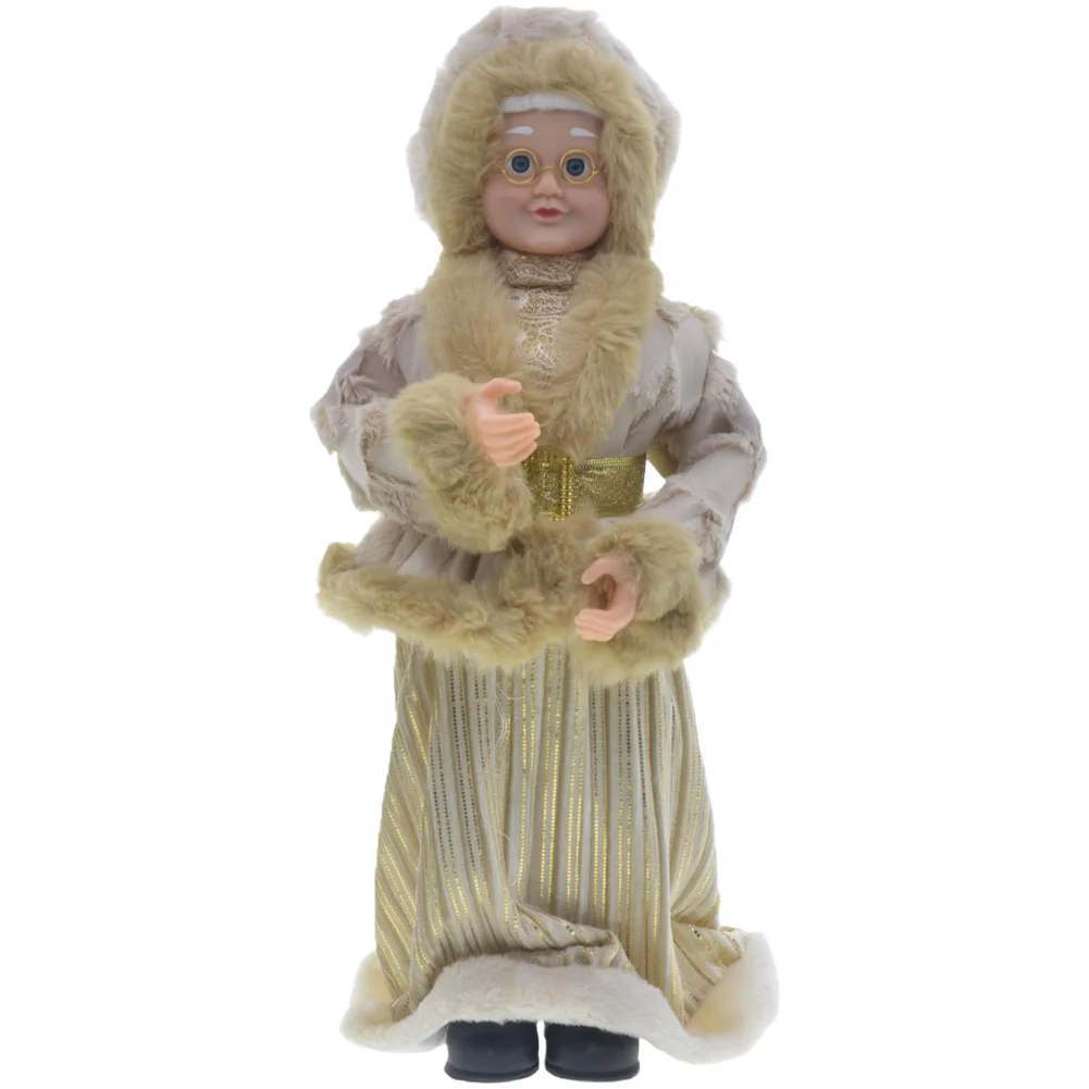Plush Santa Figure 45cm Tall for Holiday Decor Compatible with Grandparent-Themed Scenes and Christmas Styling