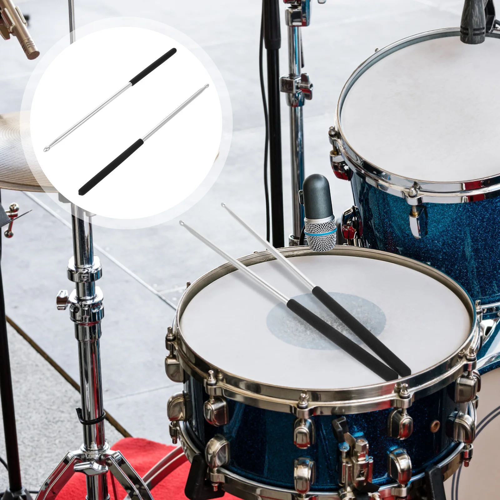 

1Pair Aluminum Alloy Drumsticks Weighted Solid Metal Rhythm Sticks for Acoustic Jazz Drums Percussion Accessories