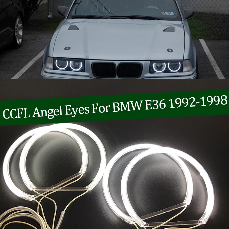 

Для BMW E36 серии 3 с евро фарой 1992-1998 Demon Eye, высокое качество, CCFL, комплект «ангельские глазки», теплое белое кольцо
