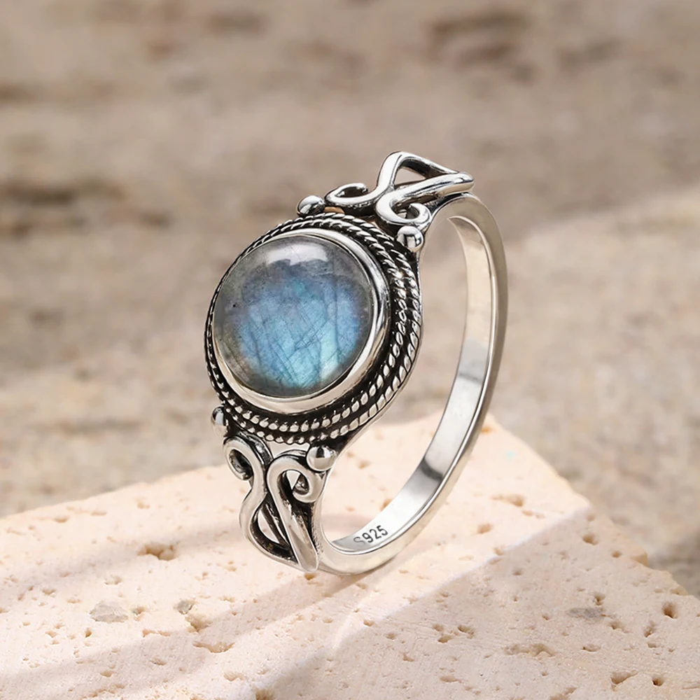 Anel vintage de prata esterlin - Turquoise Stone Ring avaliação e preço