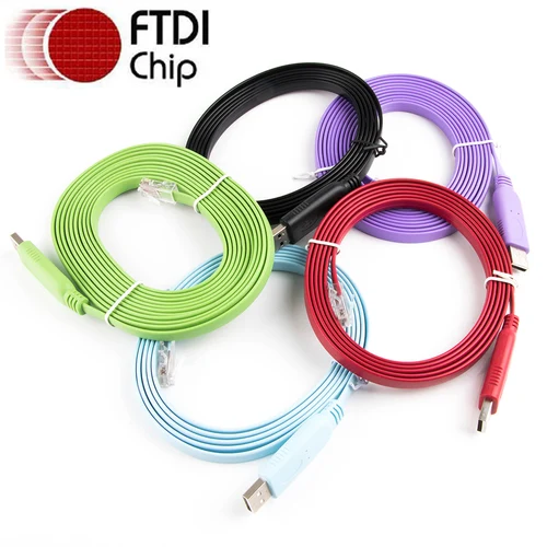 Imagen 1 del producto FTDI-Adaptador USB serie RJ45 RS232, convertidor de Cable de consola para enrutador Cisco, compatible con Win7/8/10/11