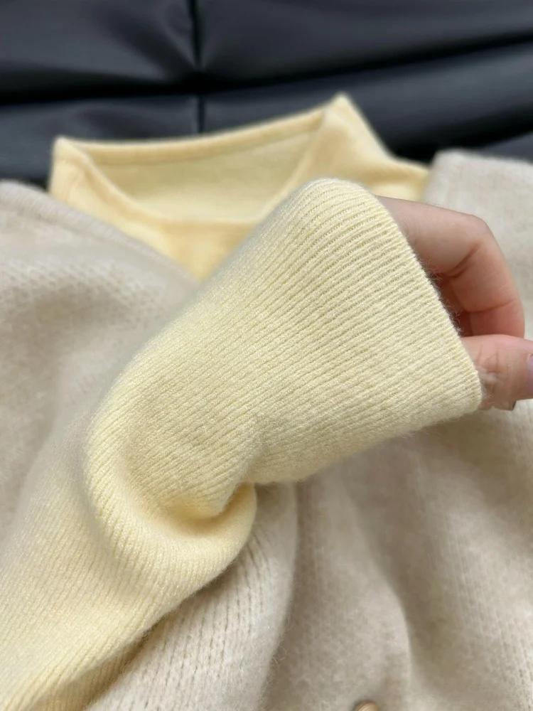 قاعدة محبوكة بقصة ضيقة باللون الأصفر الناعم irt ملابس داخلية شتوية مريحة وفضفاضة للتنقل Faion لون نقي f High Co...