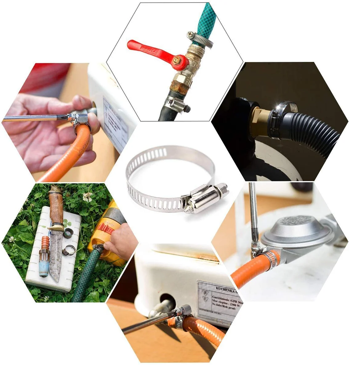 5 個 6 ミリメートル-600 ミリメートルホースクランプ調整可能な 304 ステンレス鋼ホースクリップ車の燃料ホースパイプクランプワームドライブ耐久性のある抗酸化