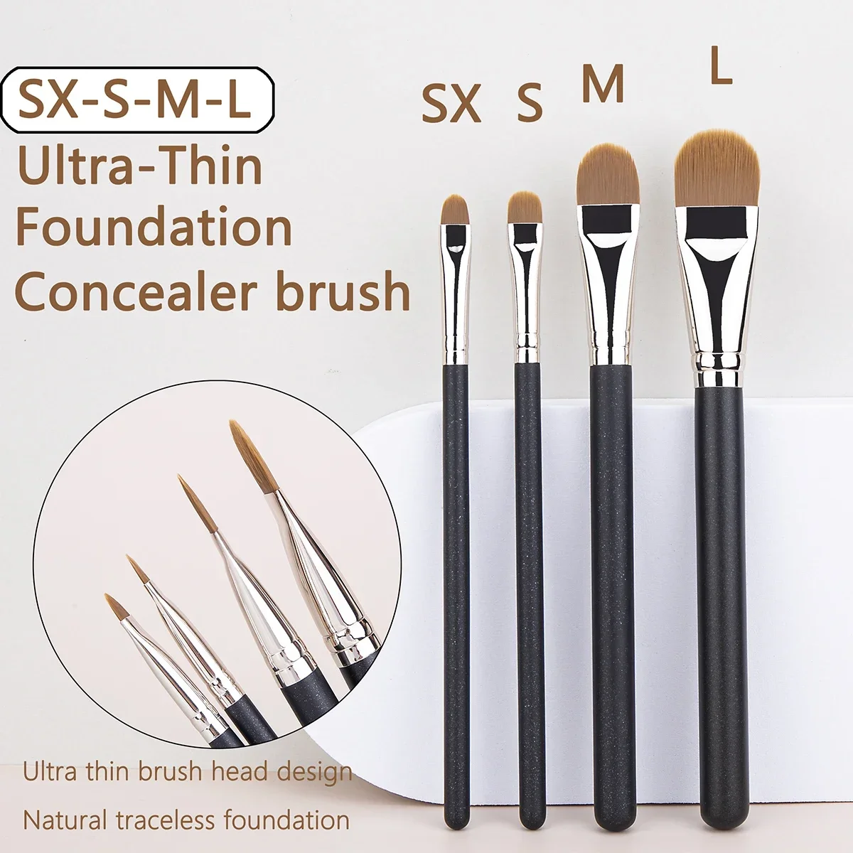 Ultra Thin Foundation Brush Lightweight and Thin Face Contour Brush Flat Contour Brush Blending Foundation Cream Makeup Brushes