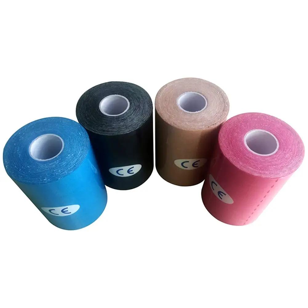 10 cm * 5 m Kinesiologie-Sportband, wasserdichte elastische Baumwollbänder für Muskelunterstützung, Erholungspflege, Physio, 4 Zoll * 16,5 Fuß – Detail 3